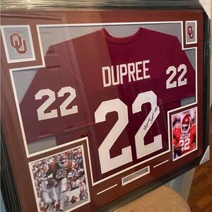 Marcus Dupree autographed framed Jersey COA Oklahoma Sooners